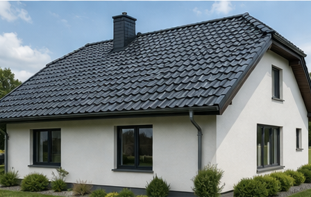 Modernes Gebäude mit Metalldach