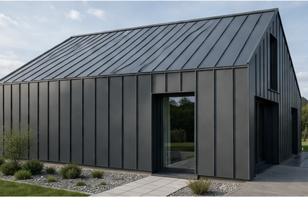 Stehfalz Metallfassade oder Dach modern