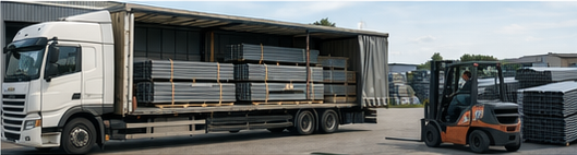 Lieferung von Dachblechen per LKW