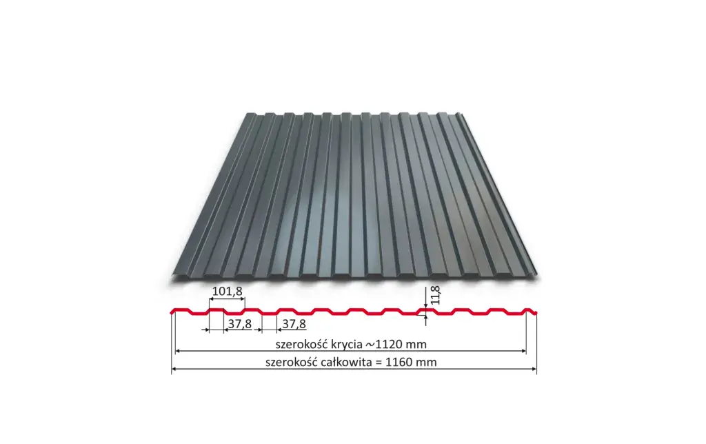 Technische Skizze T-14 Trapezblech