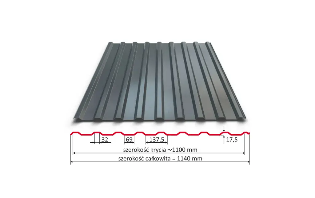 Technische Skizze T-18 Trapezblech