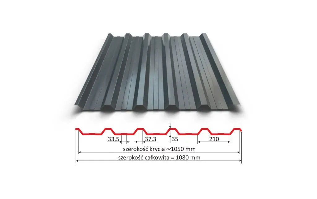 Technische Skizze T-35 Trapezblech