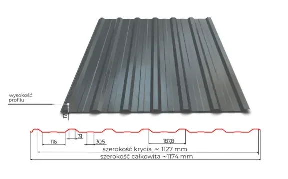Technische Skizze T-18 ECO Trapezblech